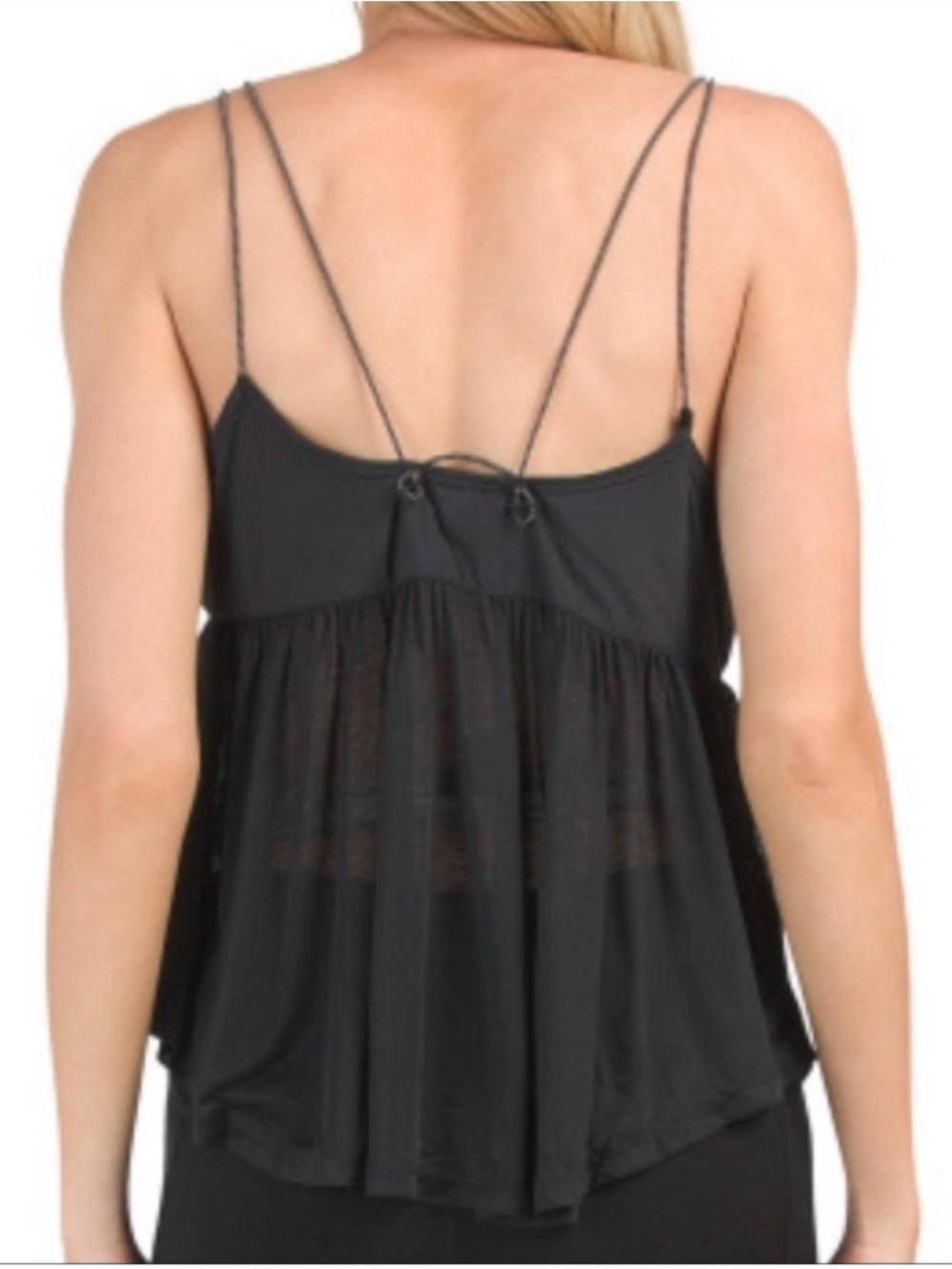 Free People Movement Catch My Drift Strappy Tank Top Black Size large - Picture 3 of 12